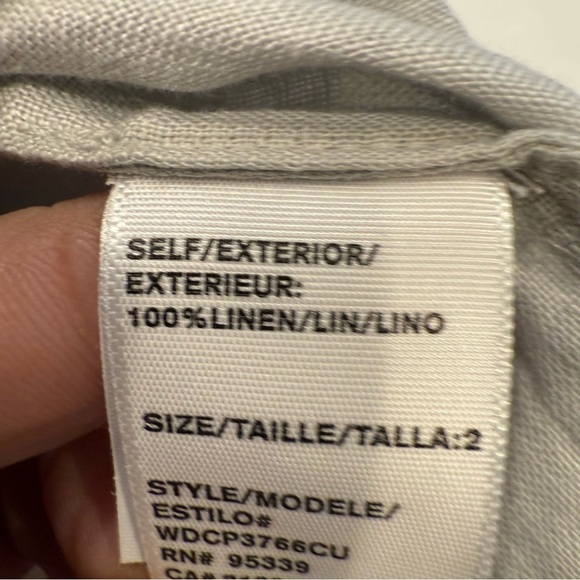 James Perse Women’s 100% LINEN Button Down Shirt Light Taupe Size M (2) NWT - Picture 10 of 12